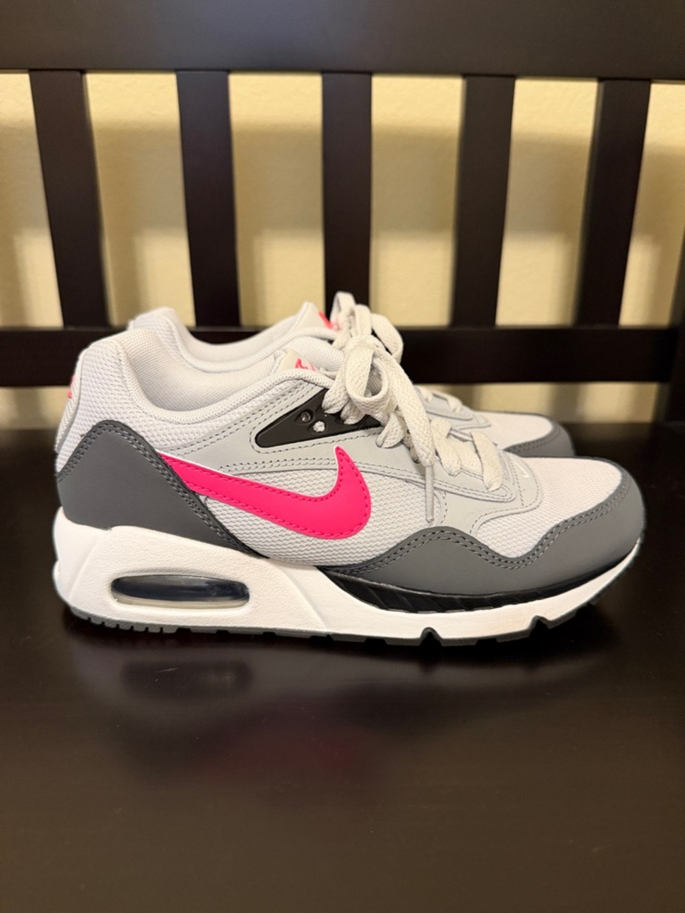 Nike Air Light Gray and Pink Low-Top Sneakers